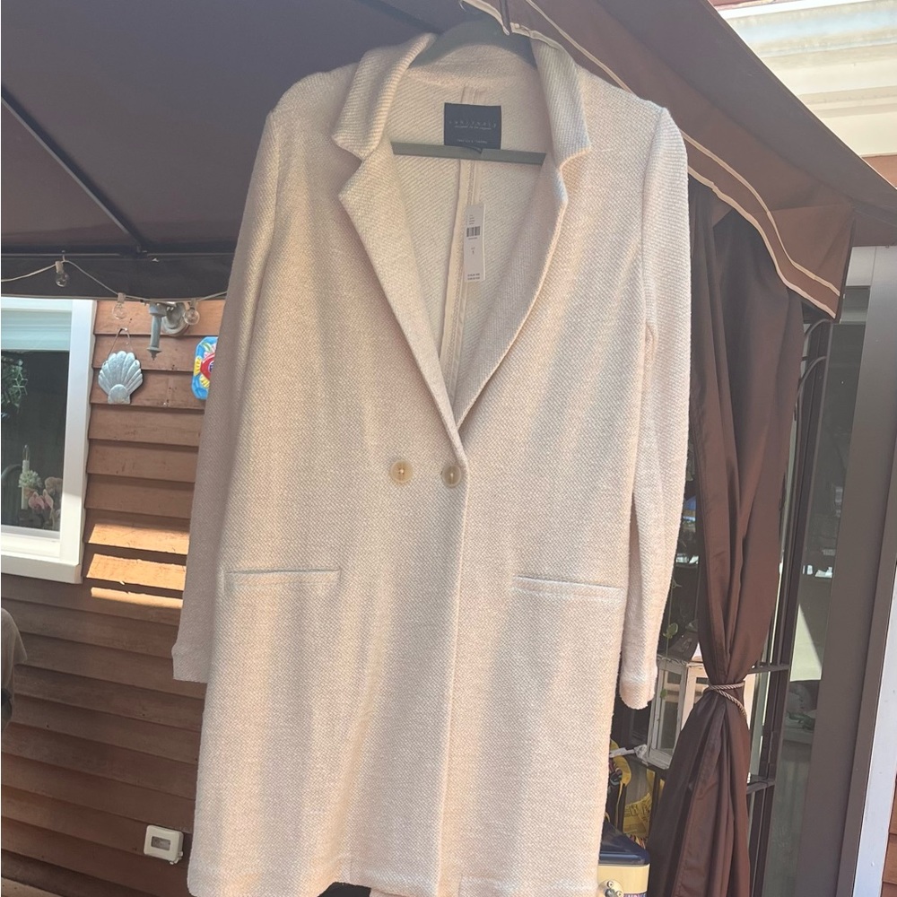 Sanctuary sold at Anthropologie Cream Blazer Versatile Knit Jacket